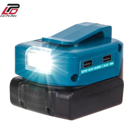 14.4V/18V Li-on Battery for Makita Adapter Dual USB Port with LED Light BL1430 BL1830