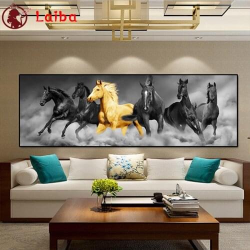 Diamond Painting Galloping horse Full Drill Square DIY Diamond Embroidery Cross Stitch Mosaic round Rhinestone Home Decor