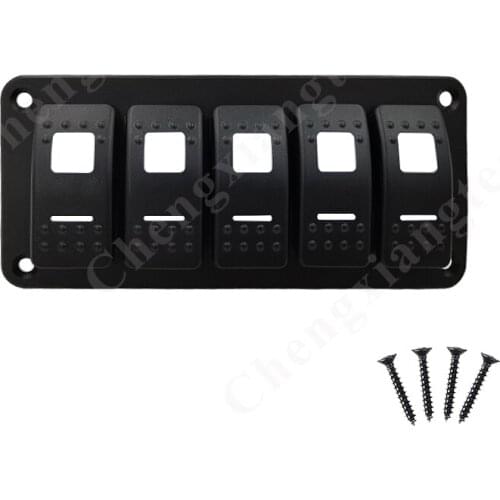 12v 24v Car Boat 5 Gang Aluminum Rocker Switch Panel White Led 5Pin SPST On Off Toggle Switch DIY Accessories