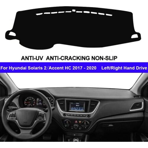 Car Auto Inner Dashboard Cover For Hyundai Solaris 2 / Accent HC 2017 2018 2019 2020 Center Console Protector Carpet Dashmat
