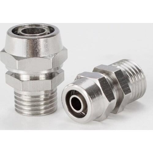 Thread Quick Connectors Fitting PC 4MM-16MM Straight Type Copper Material Pneumatic Screw Gas Hose Tube One Touch Push Fitting