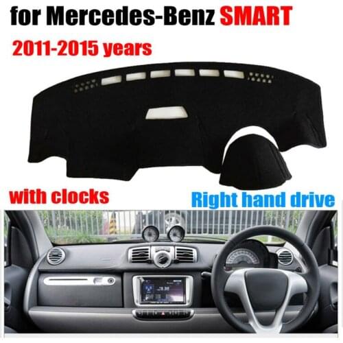 Car dashboard covers mat for Mercedes-Benz SMART 2011-2015 with clock Right hand drive dashmat pad dash cover auto accessories