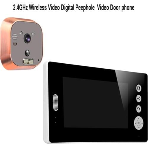 Home Security 2.4G Wireless Video Door Phone Intercom Doorbell Camera with 7" Monitor Access Control
