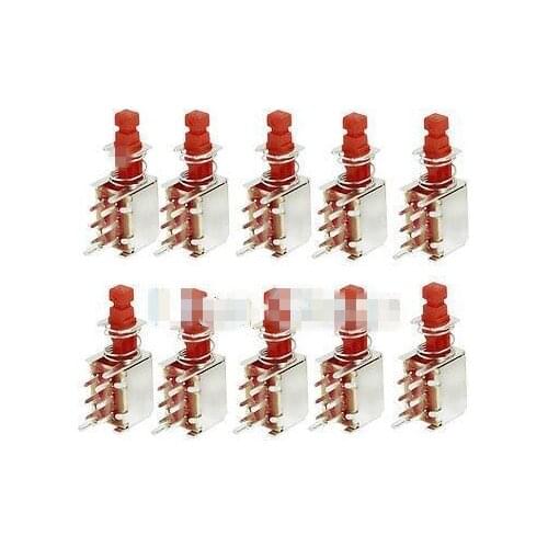 10pcs A03 PS-22F03 Right Angle PCB Latching Push Button Switch DPDT Double Pole 6 Pin