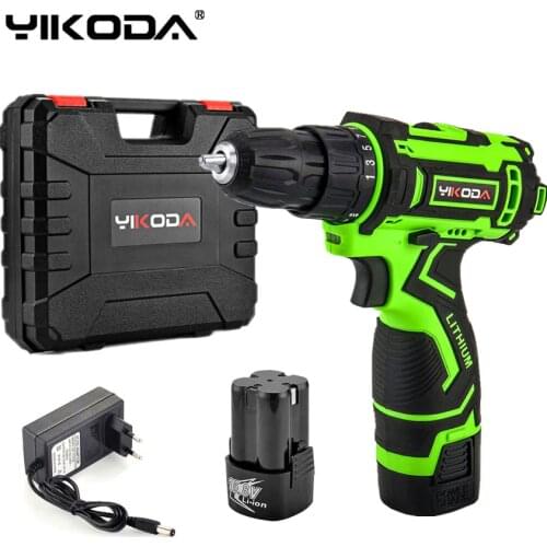 YIKODA 16.8V Electric Screwdriver Two speed Lithium Battery Cordless Screwdriver Rechargeable DIY Electric Drill Power Tools