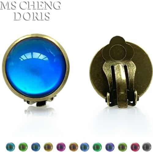 Classic Temperature Change Color Mood Earrings Hot Sale Jewelry Smart Discolor Stud Earrings Best Gift For Friends