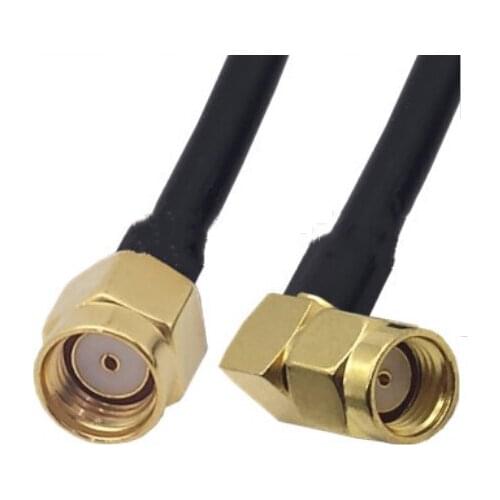 RG58 Cable RP-SMA Male to RP-SMA male Right Angle Coaxial Connector WiFi Antenna Extension Pigtail jumper cable