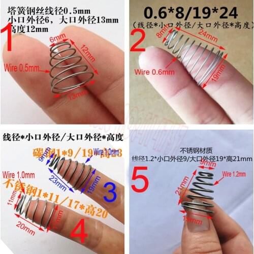 Conical coil spring conical sprial compression spring double conical spring