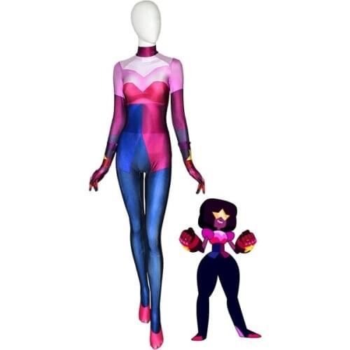 Steven Universe Garnet Superhero Cosplay Costume 3D Print Female Girls Zentai Bodysuit Custom Made Uniform Suit