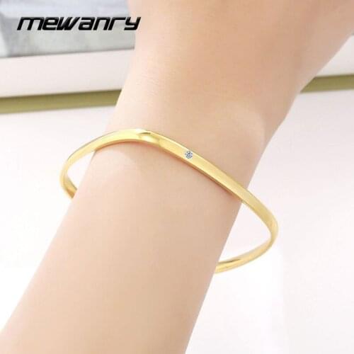 Mewanry 925 Sterling Silver Couples Bracelet for Women New Trend Vintage Elegant Sweet Square Zircon Party Jewelry Birthday Gift