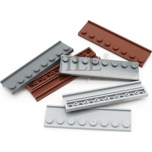 Moc Building Brick Plate Modified 2x8 with Door Rail 30586 Creative DIY Enlighten Blocks Classic Compatible Assembles Particles