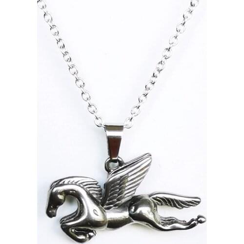 New 1 piece/Pegasus Necklace Retro 3D animal pendant necklace, horse necklace gift. good luck