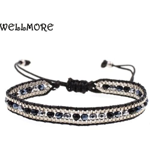 WELLMORE Bohemia handmade crystal beads with chain bracelets charm bracelets for women jewelry wholesale