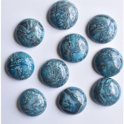 Wholesale 30pcs/lot fashion good quality natural stone blue onyx cab cabochon 18mm beads for jewelry making free shipping