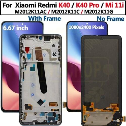 Original For Xiaomi Redmi K40 K40 Pro LCD Screen+Touch Screen M2012K11AC Digitizer For Xiaomi Redmi K40 Pro+ K40 Ultra Display
