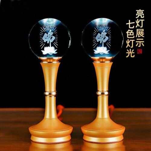 A PAIR 2PCS large high grade Buddhism worship LED lamp HOME Temple shrine enshrine Sakyamuni guanyin buddha Bless safety health