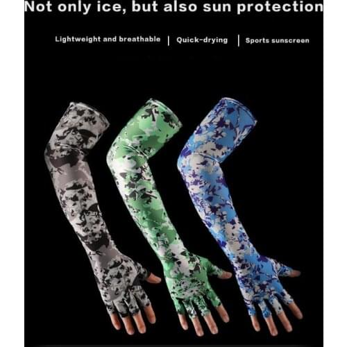Half Finger Gloves Sun UV Protection Hand Protector Cover Arm Sleeves Ice Silk Sunscreen Sleeves Outdoor Arm Warmer
