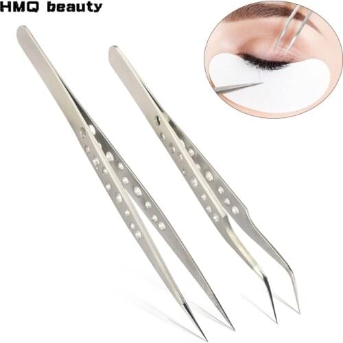 Tweezers for Eyelash Extension Removal Eyebrow Stainless Steel anti-static Nail Hair Tools Eyelashes for Building Acne Needle