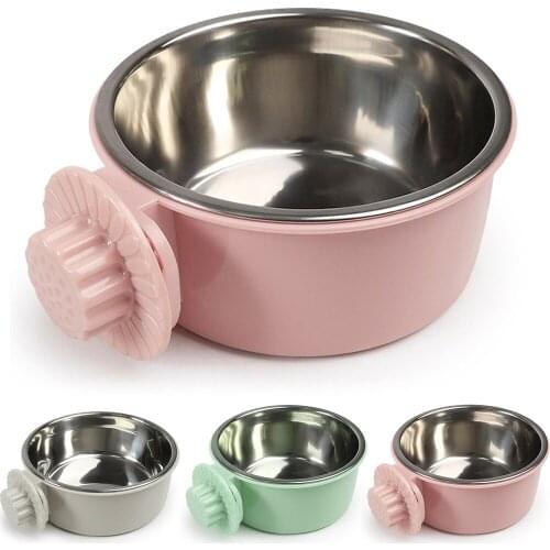 Pet Bowl Stainless Steel Hanging Pet Cage Bowl Pet Food Bowl for Cats Dogs Pets Supplies Feeding Dishes