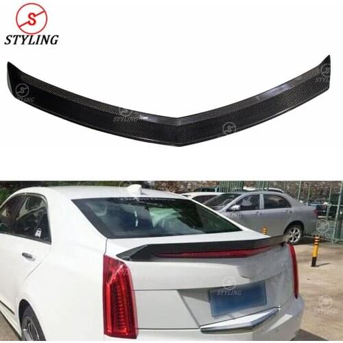 Carbon Fiber Spoiler wing For Cadillac ATS Sedan Rear trunk spoiler V Type styling 2015 2016 2017 2018 2019