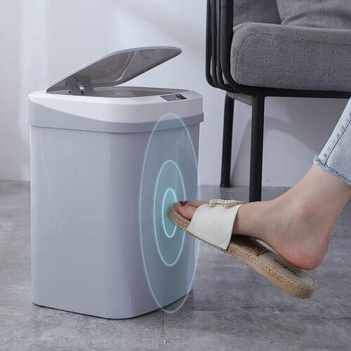 15L Trash Can Home intelligent Waste Bins Automatic Induction Electric Trash Can Kick Barrel Battery Version