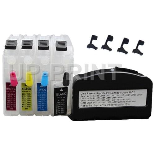 UP chip resetter+refillable ink cartridge for LC103 LC203 LC205 LC207 LC213 LC215 LC217 LC223 LC225 LC227 LC233 235 237 665