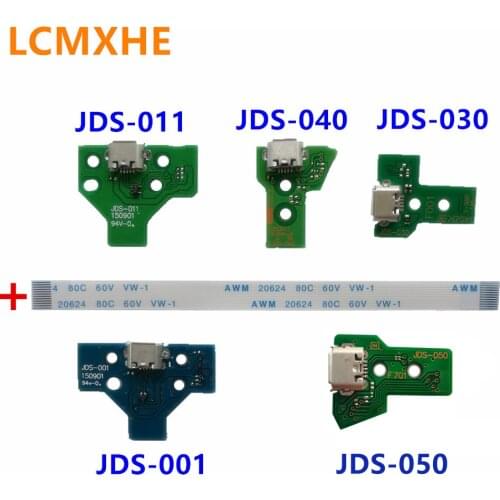 JDS-001 JDS-011 JDS-030 JDS-040 JDS-055 USB Charging Port Socket charger board + flex ribbon cable For PS4 slim Pro controller