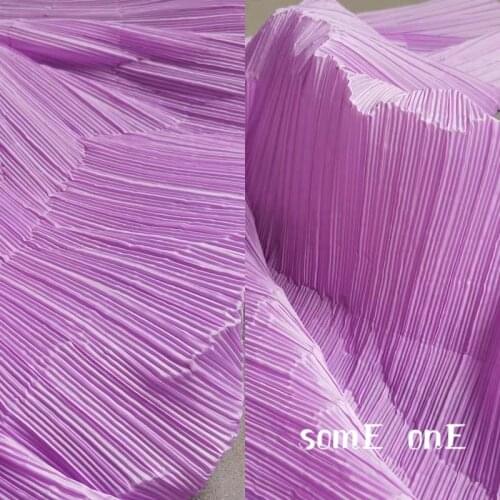 Stiff Pleated Fabric Lilac Miyake Folds DIY Patchwork Clothes Pants Decor Art Painting Skirt Dress Designer Fabric 50*150cm