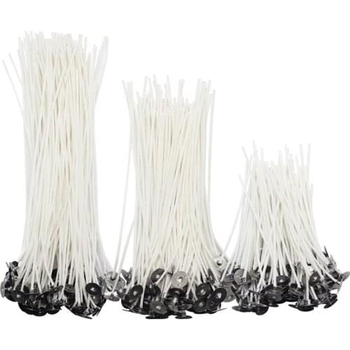 300Pcs Low Smoke Natural Candle Wick with Wax Pre-Wax Wick, Candle Making Kit for Candle Making and Candle DIY Christmas Gifts