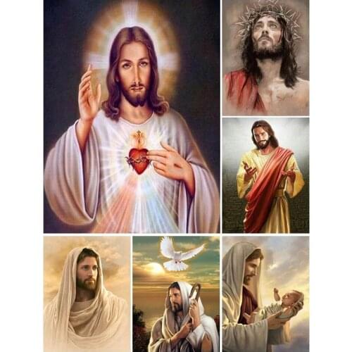 5d Diy Diamond Painting Full Square/round Diamond "jesus Christianity" Diamond Embroidery Cross Stitch, Mosaic, Home Decoration