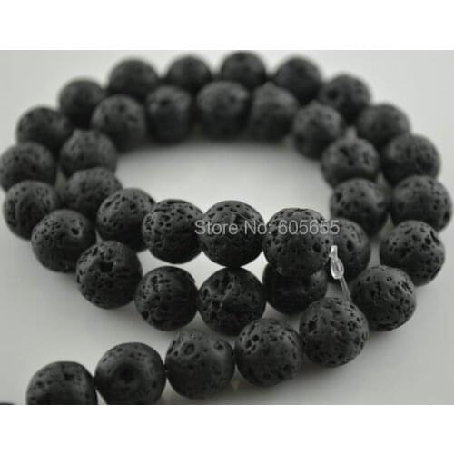 6mm Black Lava Vesuvianite Semi Precious stone Round Beads Free Shipping