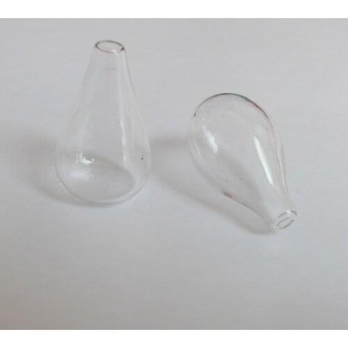 6X18X30MM water drop shape clear glass bottle for diy necklace jewelry findings--100pcs