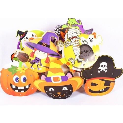 Halloween Trick or Treat Decoration Props DIY Childrens Portable Pumpkin Cartoon Gift Bag Candy Paper Bag Dress Up Supplies