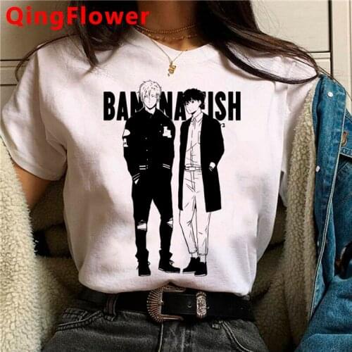 Banana Fish top tees female casual couple ulzzang japanese white t shirt t-shirt white t shirt