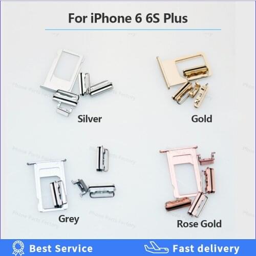 Side Button for iPhone 6 6s plus side keypads Full Set for 6p 6sp Power On Off + Volume Switch + Mute + SIM Card Tray Holder