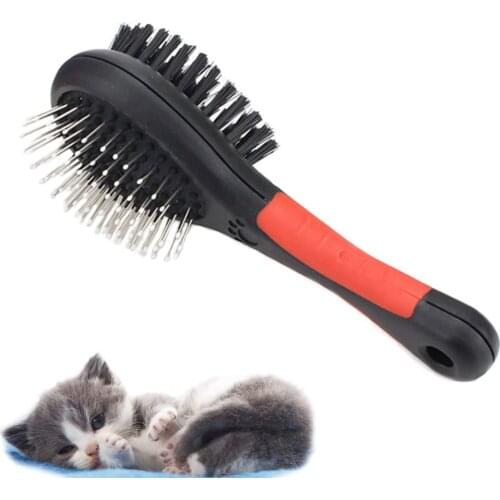 Fast Professional Double Sided Pin & Bristle Brush for Dogs &Dirt Short Medium or Long Hair+ Durable Slider Storage Bag
