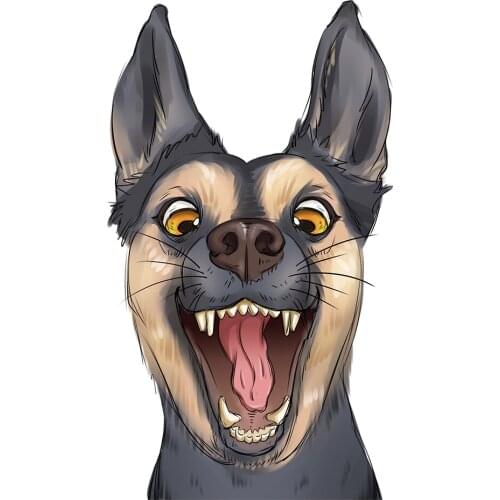 Dawasaru Funny Dog Car Sticker Personalized Cover Scratch Decal Laptop Motorcycle Auto Accessories Decoration PVC,19cm*11cm