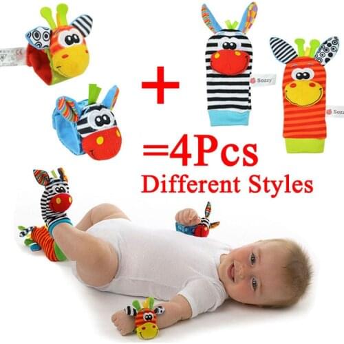 Baby Rattles Newborn Plush Toy Socks Animal Cute Cartoon