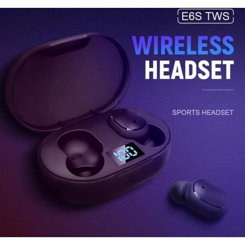 E6S TWS Mini Portable Bluetooth 5.1 Wireless Rechargeable In-ear Sport Earphone