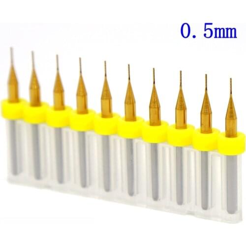Hot 10pcs PCB Milling Cutter 0.5mm~1.3mm CNC Router Bit Tungsten Carpentine Milling Cutter Miniature Carved Metal Milling Cutter