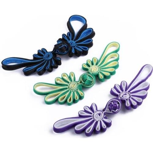 100 Pieces 11*3.3 Cm Chinese Cheongsam Frog Buttons Long Tail Chrysanthemum Fabric Childrens Clothing Hand-Woven Accessories