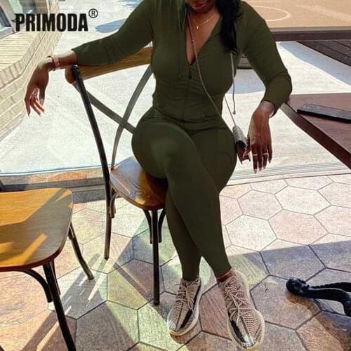 Two Piece Sets Autumn Women Casual Long Sleeve Hooded Zipper Pocket Sporty Hoodies Pants Matching Set Stretchy Outfits PR103M