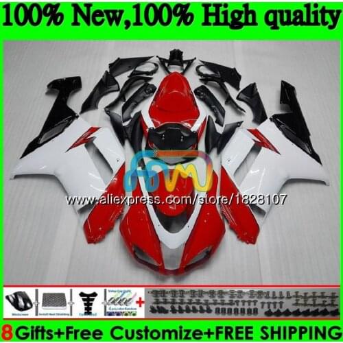 Body For KAWASAKI ZX 6R 6 R 600CC ZX636 10BS.21 ZX-636 ZX600 600 CC ZX-6R ZX 636 ZX6R 07 08 2007 2008 Fairings kit Red white top