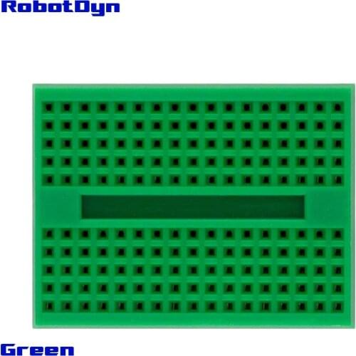 Solderless Mini Breadboard, size: 3.5x4.5cm. Green color