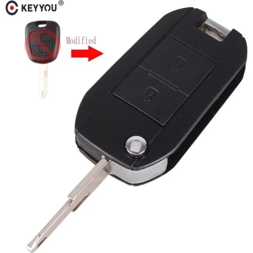 KEYYOU Modified Remote Entry Key Fob Shell Case 2 Buttons For Peugeot 106 206 306 406 Free Shipping
