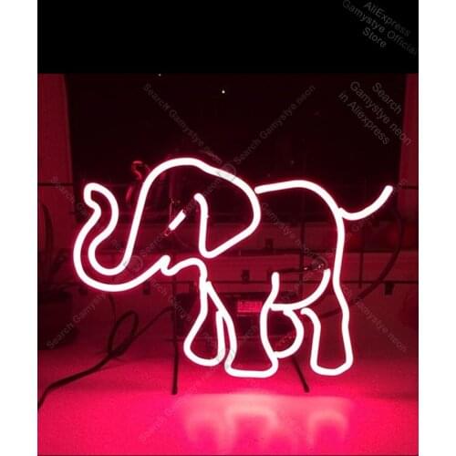 Neon Sign for Elephant real Glass Tube Handmade neon light Sign Motorcycle Neon sign Light Bulbs Display Neon Signs For Home