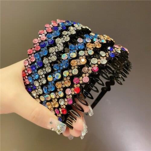 New Fashion Rhinestone Broad-brimmed Hair Band Hairpin Simple Pressure Hair Temperament All-match Elegant Headband