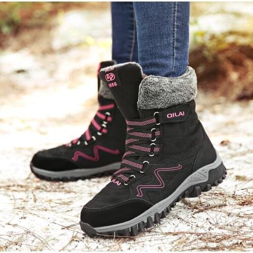 New Women Boots High Quality Leather Suede Winter Boots Shoes Woman Keep Warm Waterproof Snow Boots Botas mujer