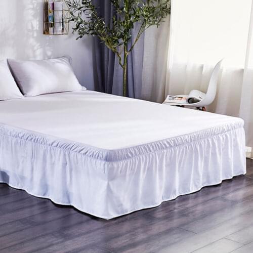 Solid Color Elastic Bed Skirt Home Hotel Bedroom Bed Side Decorations Protective Bedding Removable Bed Band Skirt Home Textile