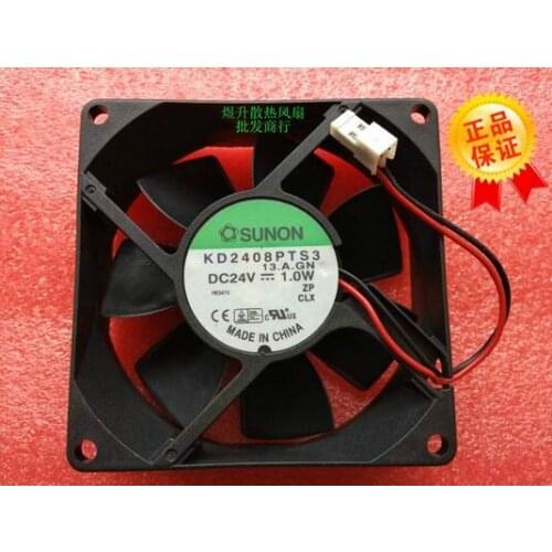 Original SUNON 8025 DC 24V 1.0W 80*80*25mm 8cm KD2408PTS3 2-wire Inverter Cooling Fan